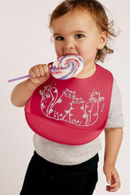 Load image into Gallery viewer, Modern Twist - Bucket Bib - Twin Kitties - Magenta