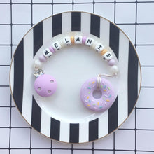 Load image into Gallery viewer, Little Caleb - Personalised Donut Teether - Purple