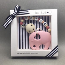 Load image into Gallery viewer, Little Caleb - Personalised Elephant Teether - Blush