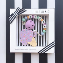 Load image into Gallery viewer, Little Caleb - Personalised Ice-Cream Teether - Purple