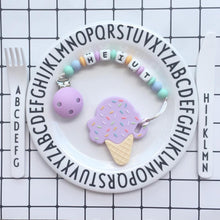Load image into Gallery viewer, Little Caleb - Personalised Ice-Cream Teether - Purple