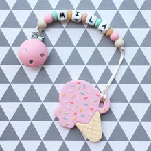 Load image into Gallery viewer, Little Caleb - Personalised Ice-Cream Teether - Strawberry