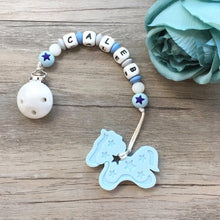 Load image into Gallery viewer, Little Caleb - Personalised Pony Teether - Blue