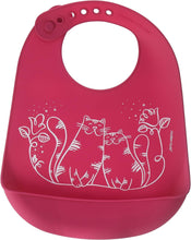 Load image into Gallery viewer, Modern Twist - Bucket Bib - Twin Kitties - Magenta
