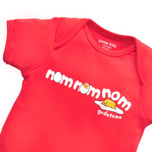 Load image into Gallery viewer, Ganas Kids - NOM NOM NOM Short Sleeve Bodysuit- Tomato
