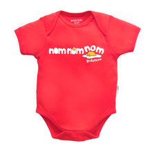 Load image into Gallery viewer, Ganas Kids - NOM NOM NOM Short Sleeve Bodysuit- Tomato
