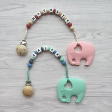 Load image into Gallery viewer, Little Caleb - Personalised Elephant Teether - Mint
