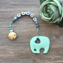 Load image into Gallery viewer, Little Caleb - Personalised Elephant Teether - Mint
