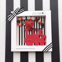 Load image into Gallery viewer, Little Caleb - Personalised Train Teether - Red
