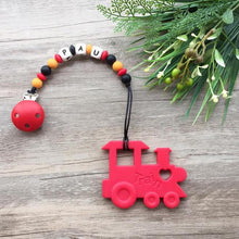 Load image into Gallery viewer, Little Caleb - Personalised Train Teether - Red
