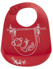 Load image into Gallery viewer, Modern Twist - Bucket Bib - Monkey Business - Red
